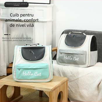 Geantă/cutie pentru animale de companie din PVC, transparentă, respirabilă, portabilă, cu duritate medie