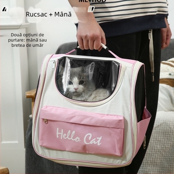 Geantă/cutie pentru animale de companie din PVC, transparentă, respirabilă, portabilă, cu duritate medie