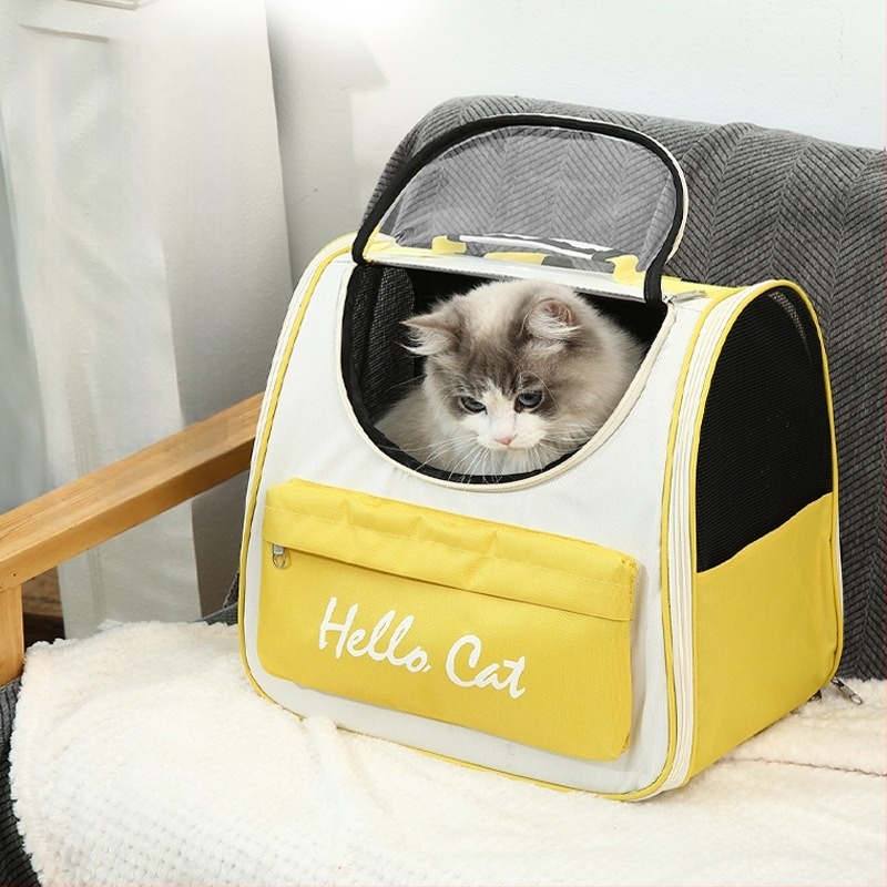 Geantă/cutie pentru animale de companie din PVC, transparentă, respirabilă, portabilă, cu duritate medie