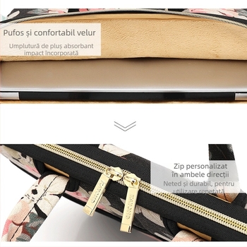 Kayond KY-20 Geantă de umăr pentru notebook/tabletă – Pânză, Fermoar, buzunar intern cu fermoar, buzunar pentru telefon, Model cu dungi