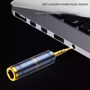 Adaptor audio Akihabara de la 6,5 mm la 3,5 mm pentru chitară, tastatură, microfon și căști – model QD2022/QD2023