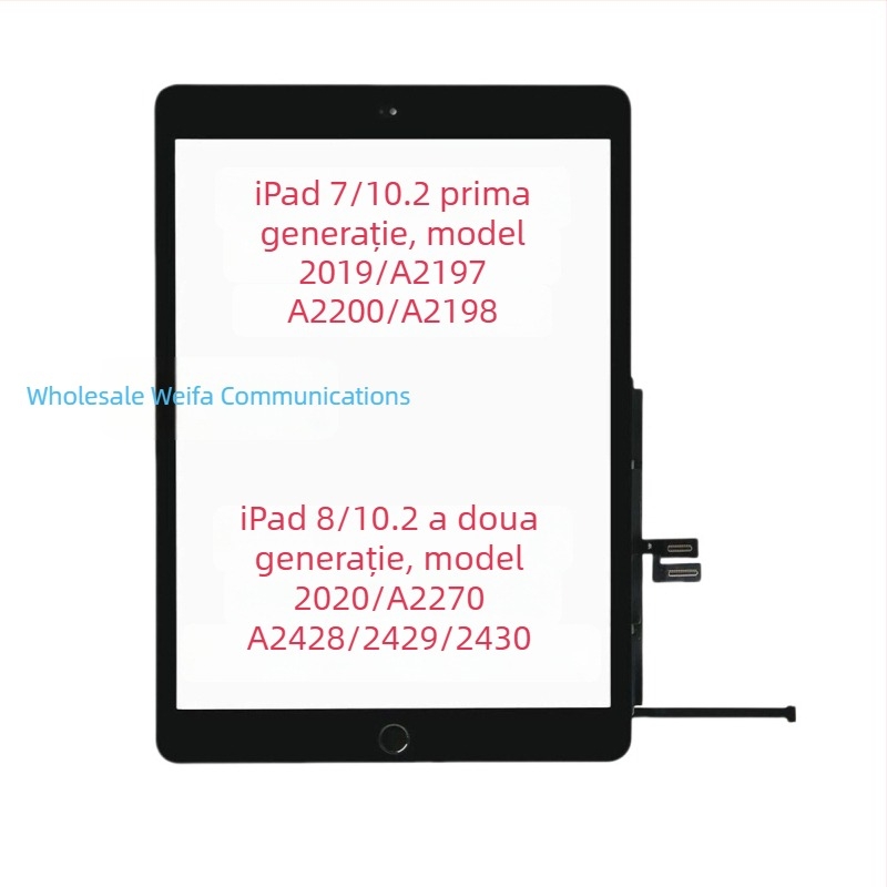 Panou tactil de înlocuire pentru iPad 7–10 generații (2018), compatibil cu primele trei generații