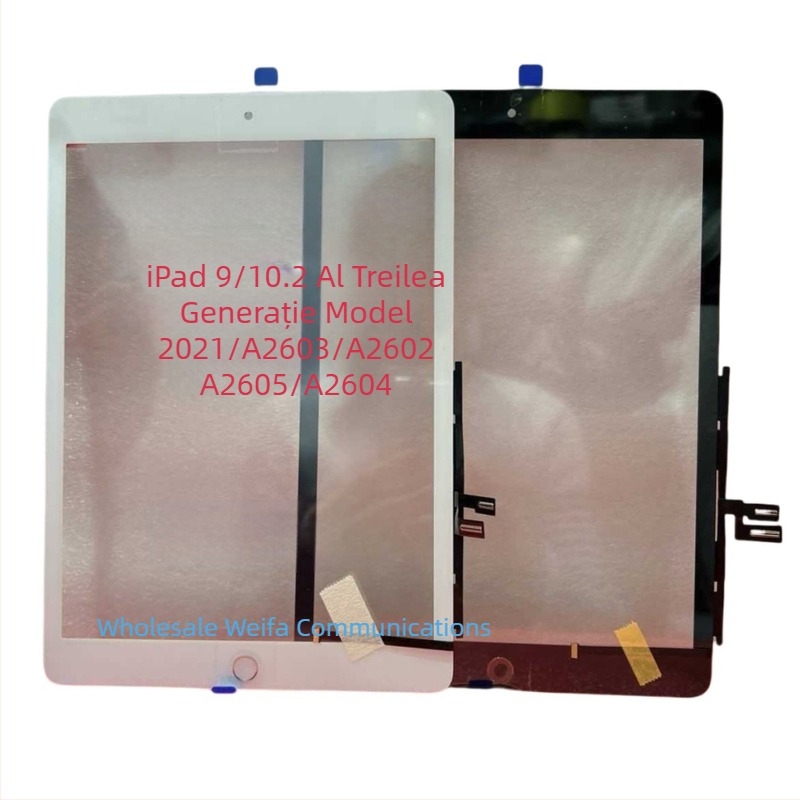 Panou tactil de înlocuire pentru iPad 7–10 generații (2018), compatibil cu primele trei generații