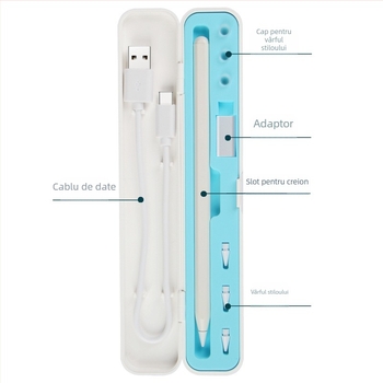 Apple Pencil Storage Box – husă din silicon, compatibilă cu Apple Pencil generația 1 și 2, accesorii pentru capacitive pen, stylus (Model: Apple Pen Box)