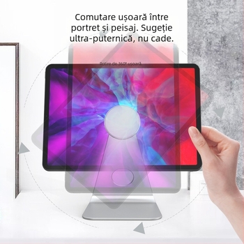 Suport de birou magnetic pentru dispozitive Apple – bază din aliaj de aluminiu, model PB01-13, prelucrare OEM, compatibil cu iPad și iPhone