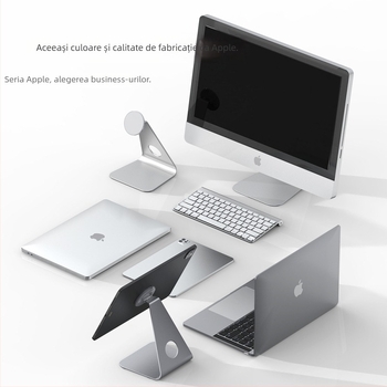 Suport de birou magnetic pentru dispozitive Apple – bază din aliaj de aluminiu, model PB01-13, prelucrare OEM, compatibil cu iPad și iPhone