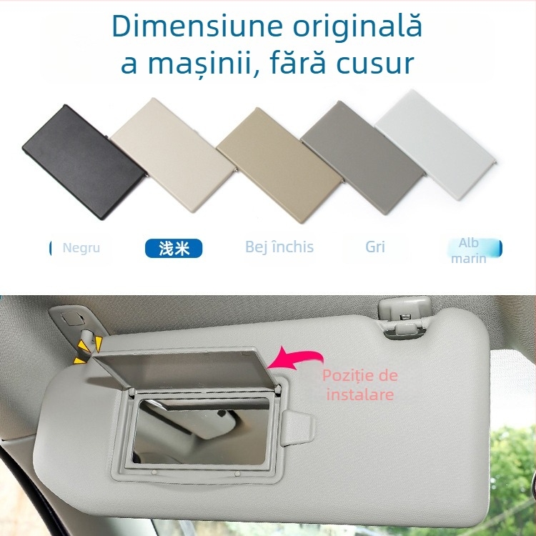 Capac oglindă machiaj pentru parasolar Peugeot 308S/408/508/4008/3008, fără iluminare, montaj snap-on