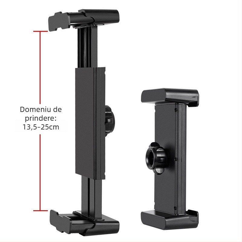 Suport pentru tabletă cu clemă din placă groasă – grosimea clemei 27 mm, articulație cu bilă de 17 mm, greutate 144 g