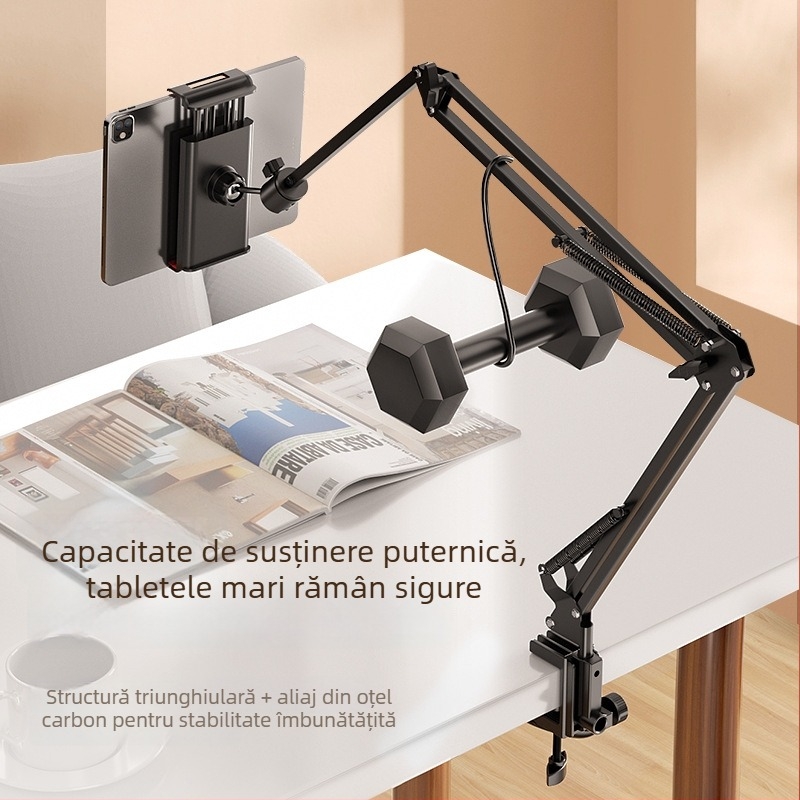 Suport pentru telefon și tabletă cu clips pentru montare la pat, pentru streaming live și vizionare îndelungată – ABS, Model D37, Compatibilitate generală, Fără personalizare