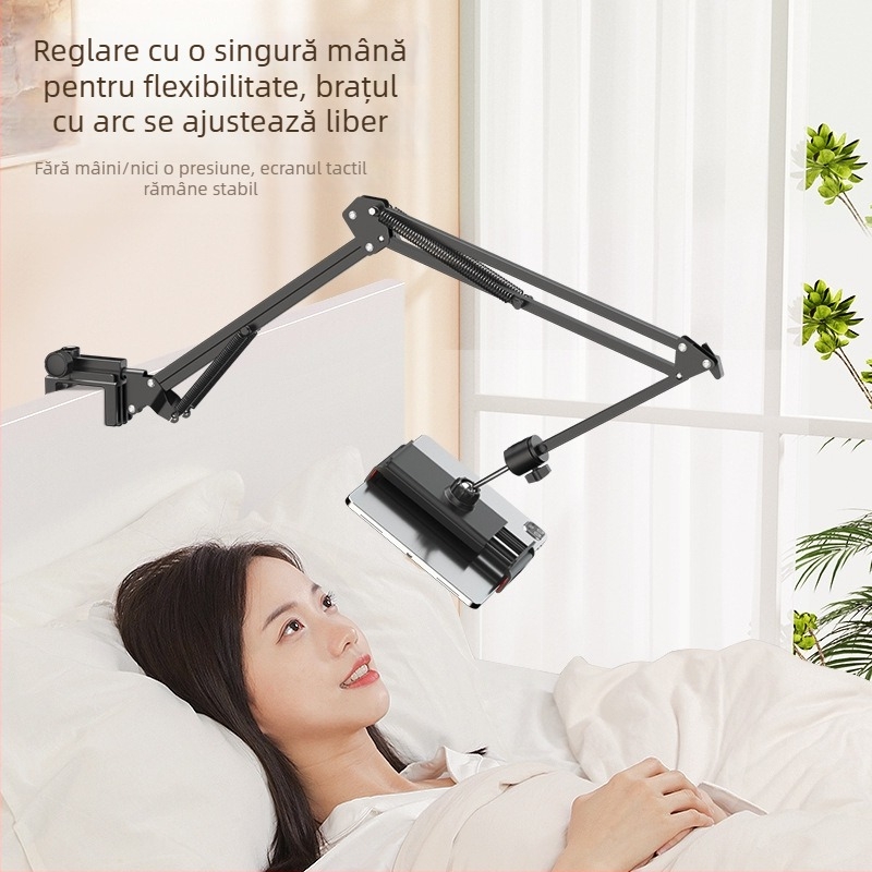 Suport pentru telefon și tabletă cu clips pentru montare la pat, pentru streaming live și vizionare îndelungată – ABS, Model D37, Compatibilitate generală, Fără personalizare
