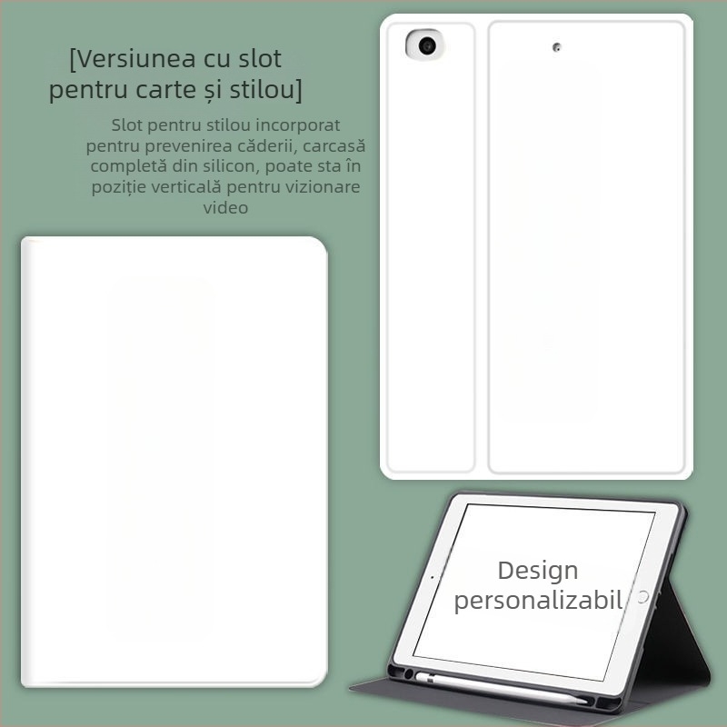 Carcasă DIY de protecție pentru iPad pentru tablete Apple – textură mătase din piele artificială, rezistență la șocuri, suport, disipare a căldurii, modul de somn