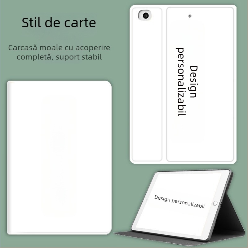 Carcasă DIY de protecție pentru iPad pentru tablete Apple – textură mătase din piele artificială, rezistență la șocuri, suport, disipare a căldurii, modul de somn