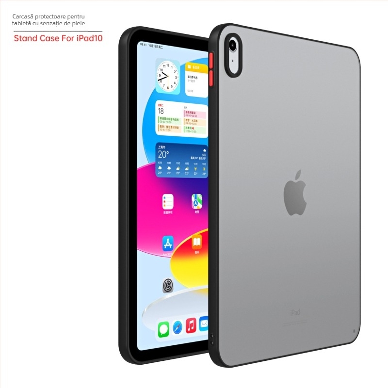 Carcasă de protecție cu senzație de piele pentru iPad 10.9, finisaj mat, protecție anti-cadere, acoperire completă