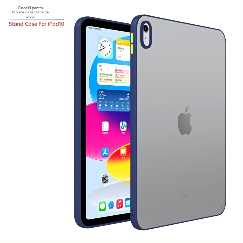 Carcasă de protecție cu senzație de piele pentru iPad 10.9, finisaj mat, protecție anti-cadere, acoperire completă