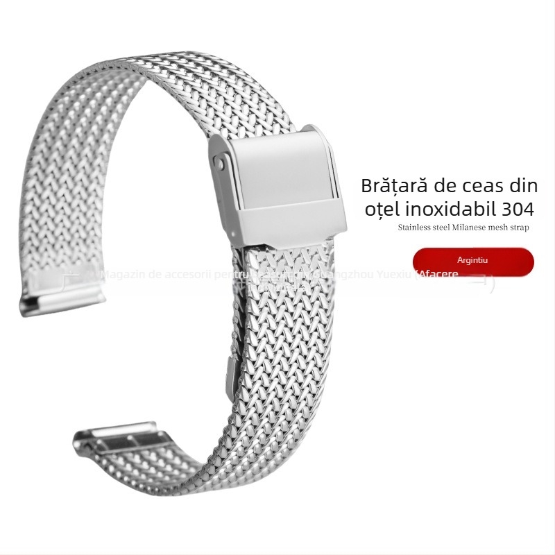 Brățară Apple Watch Haoxiang, plasă milaneză Herringbone din oțel inoxidabil, compatibilă cu Apple Watch Series 9