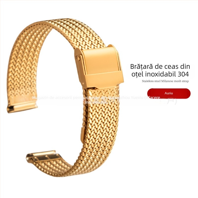 Brățară Apple Watch Haoxiang, plasă milaneză Herringbone din oțel inoxidabil, compatibilă cu Apple Watch Series 9