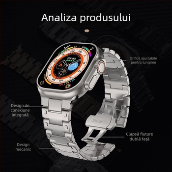 Penghun curea Apple Watch Ultra din oțel inoxidabil cu lanț metalic | Material: 29990800995 | Stil: Business | Compatibilitate: Apple Watch Ultra