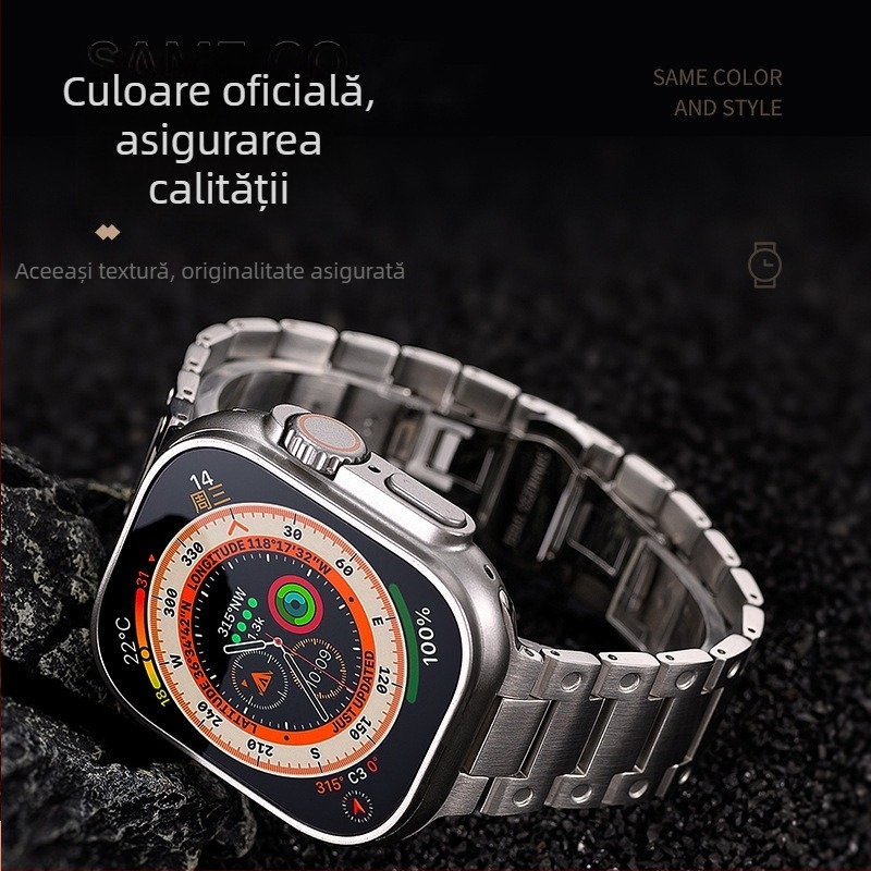 Penghun curea Apple Watch Ultra din oțel inoxidabil cu lanț metalic | Material: 29990800995 | Stil: Business | Compatibilitate: Apple Watch Ultra