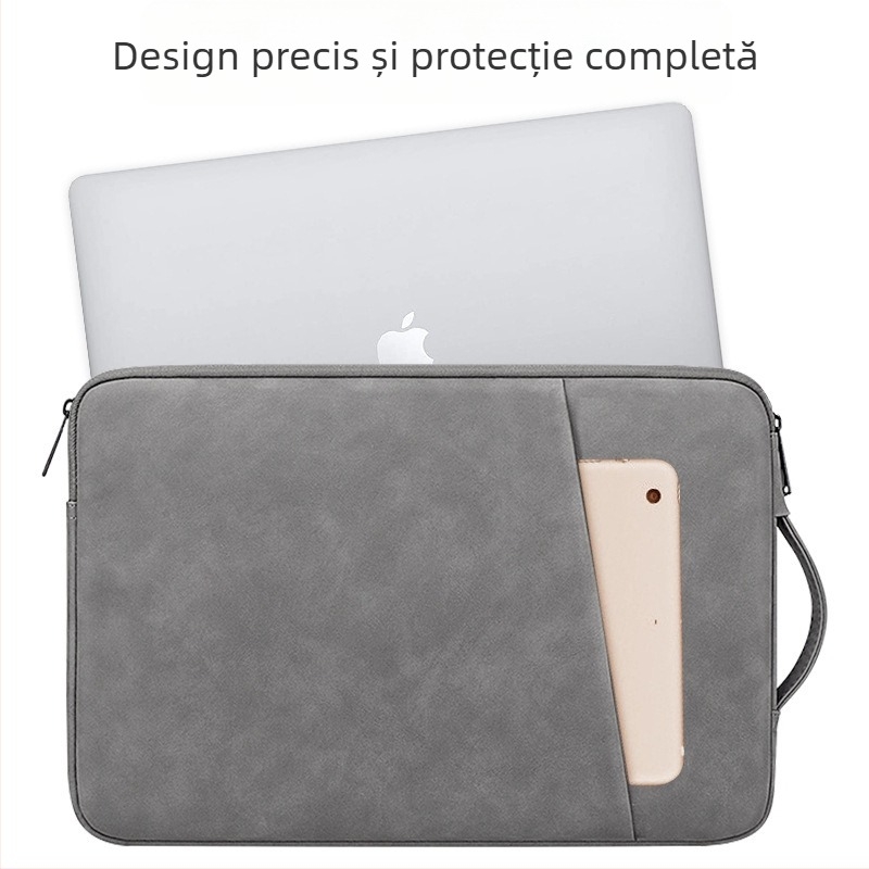 Husă pentru laptop cu căptușeală PU în textură piele de oaie — impermeabilă, ultra-ușoară, rezistentă la uzură și protecție a marginilor, pentru MacBook
