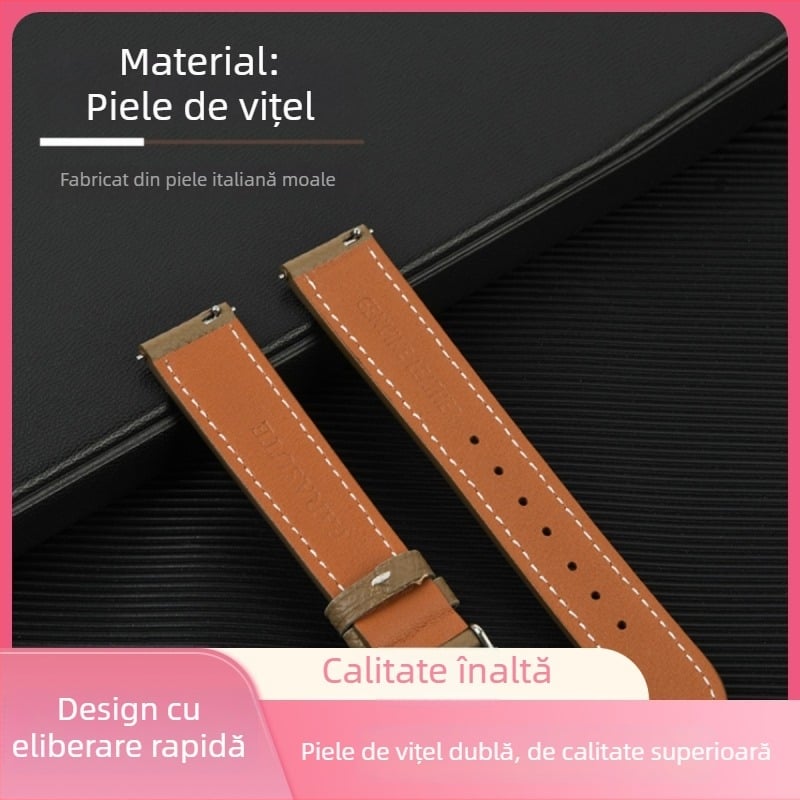 Brățară din piele pentru Huawei Watch GT2/GT3 Pro, 42 mm, model feminin, cu două fețe