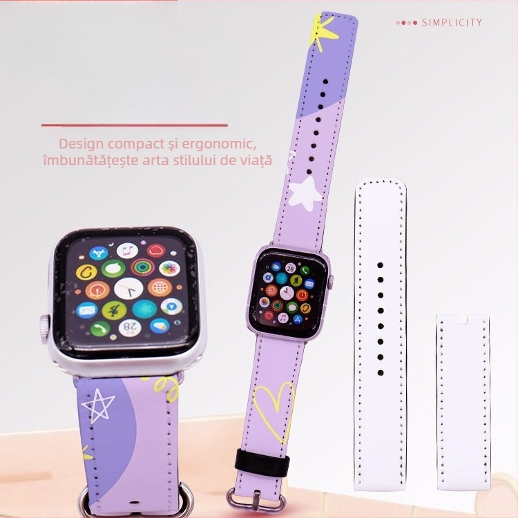 Bratara Apple Watch din PU piele, sublimare termică, imprimare UV și imprimare digitală, colecția iarnă 2023