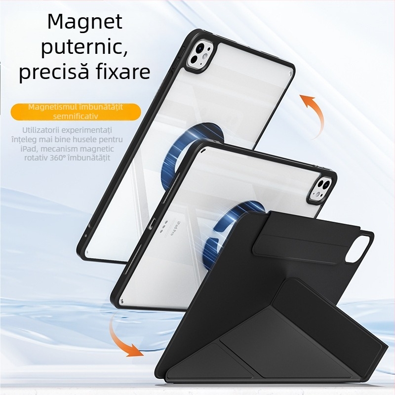 Carcasă Benwis pentru iPad Air 5/6 și Pro 13 – TPU, magnetic, antișoc, suport (stativ), funcție de somn
