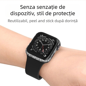 Film protector cu acoperire totală pentru Apple Watch iWatch – PVC film de spate, etichetă de cadru, compatibil cu Seriile 3/SE/4/5