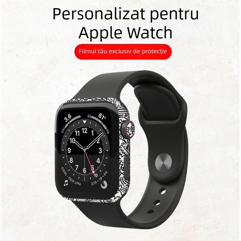 Film protector cu acoperire totală pentru Apple Watch iWatch – PVC film de spate, etichetă de cadru, compatibil cu Seriile 3/SE/4/5