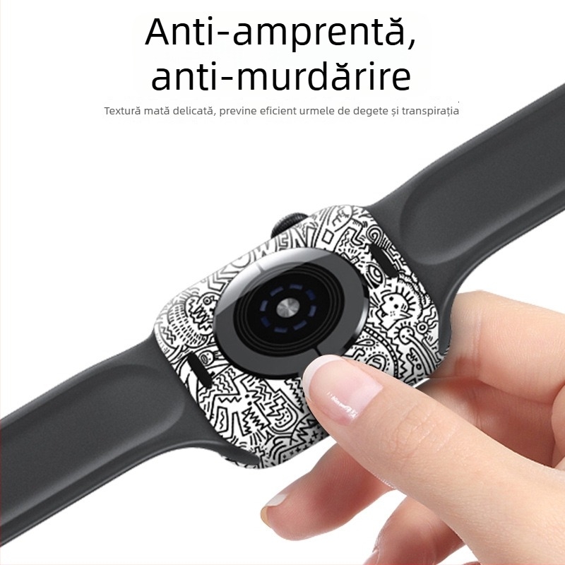 Film protector cu acoperire totală pentru Apple Watch iWatch – PVC film de spate, etichetă de cadru, compatibil cu Seriile 3/SE/4/5