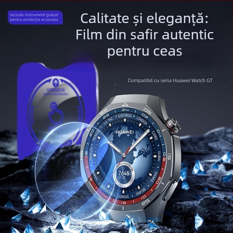 Folie de protecție din safir pentru Huawei Watch GT5/GT6 Pro, protecție a ecranului complet