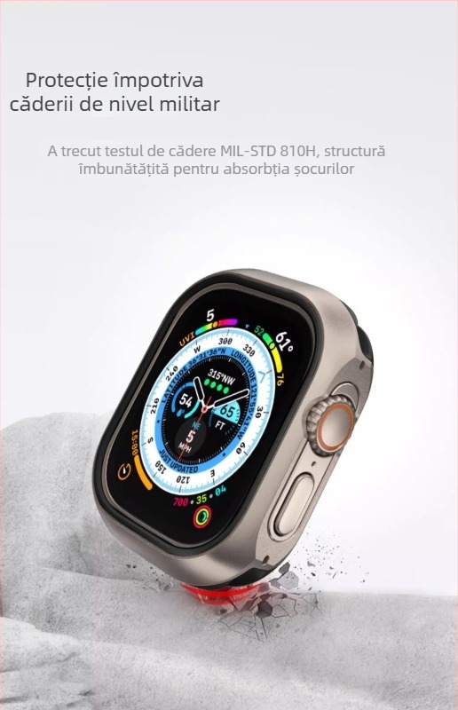 Carcasă metalică pentru Apple iWatch – design două în unu, construcție din aliaj aluminiu-titan, material TPU-metal