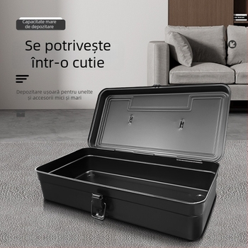 Klip Cutie metalică pentru unelte, seria T-360A, tip portabil cu un singur strat, cutie de unelte multifuncțională pentru casă și mașină