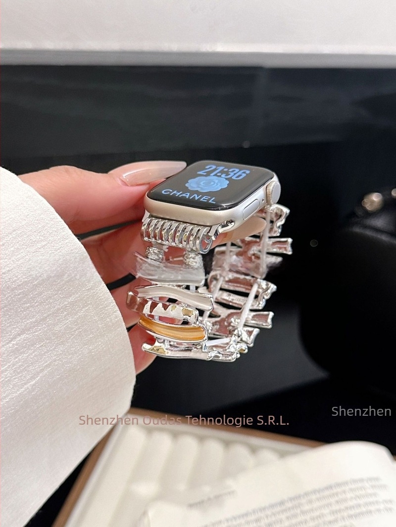Lanț geometric metalic pentru Apple Watch — Material: metal; Brand: Fără marcă; Cod produs: Apple's high-end irregular metal geometric chain