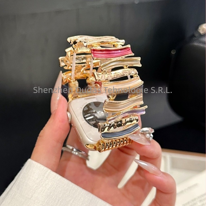 Lanț geometric metalic pentru Apple Watch — Material: metal; Brand: Fără marcă; Cod produs: Apple's high-end irregular metal geometric chain