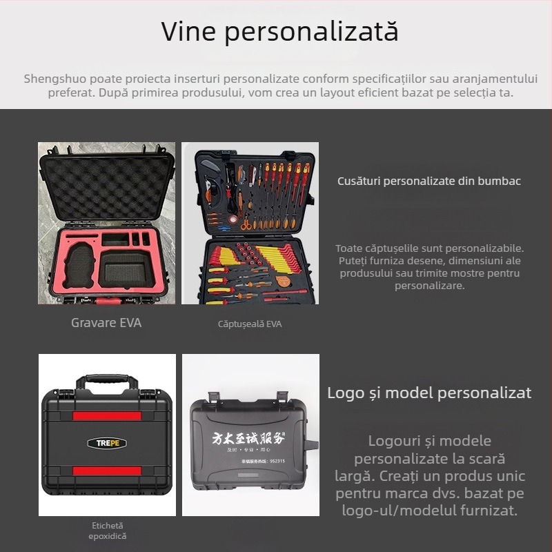 Cutie de unelte din plastic PP – antișoc, portabilă, pentru trusa de scule, depozitare, scule auto – Seria 101-104