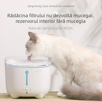 Fântână de apă pentru pisici cu circulație inteligentă și filtrare (Detasabilă; Fără aplicație; Greutate 1,5 kg; Garanție 1 an)