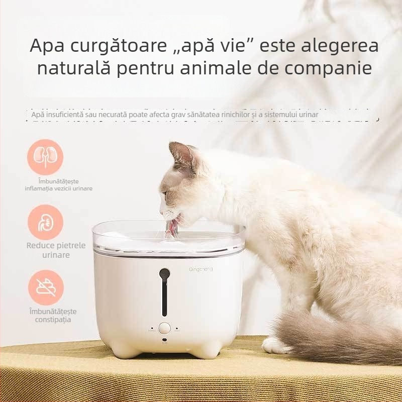Fântână de apă pentru pisici cu circulație inteligentă și filtrare (Detasabilă; Fără aplicație; Greutate 1,5 kg; Garanție 1 an)
