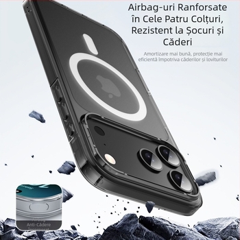 Carcasă TPU transparentă, mată pentru iPhone 12/13/14/12 Pro, antișoc cu airbag încorporat și textură în relief