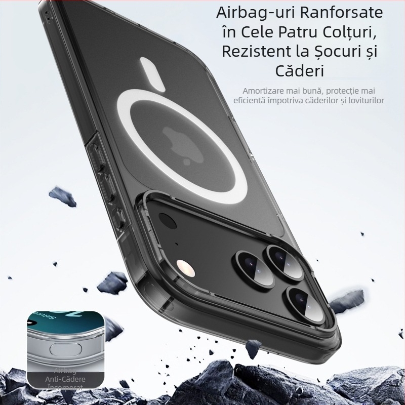 Carcasă TPU transparentă, mată pentru iPhone 12/13/14/12 Pro, antișoc cu airbag încorporat și textură în relief