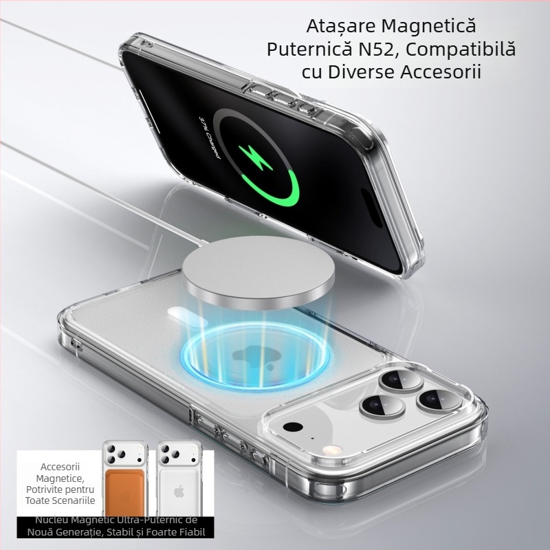 Carcasă TPU transparentă, mată pentru iPhone 12/13/14/12 Pro, antișoc cu airbag încorporat și textură în relief