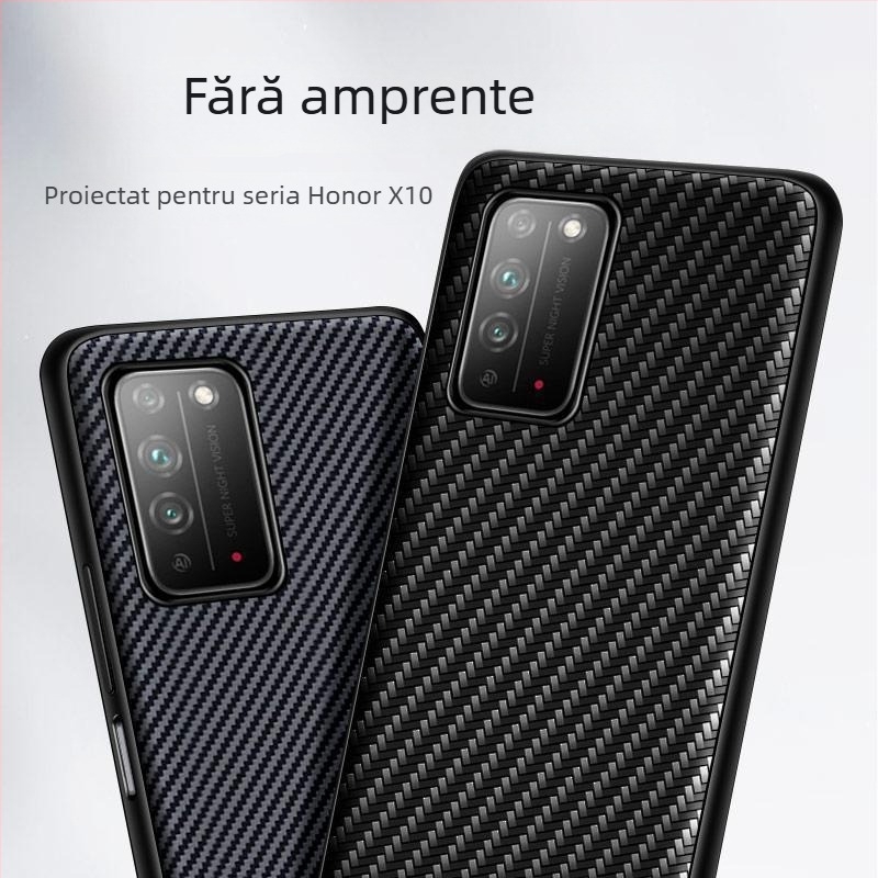 Husă pentru telefon Huawei Honor X10/X10 Max, acoperire completă, rezistentă la căderi, ediție Kevlar 5G, piele sintetică, stil business