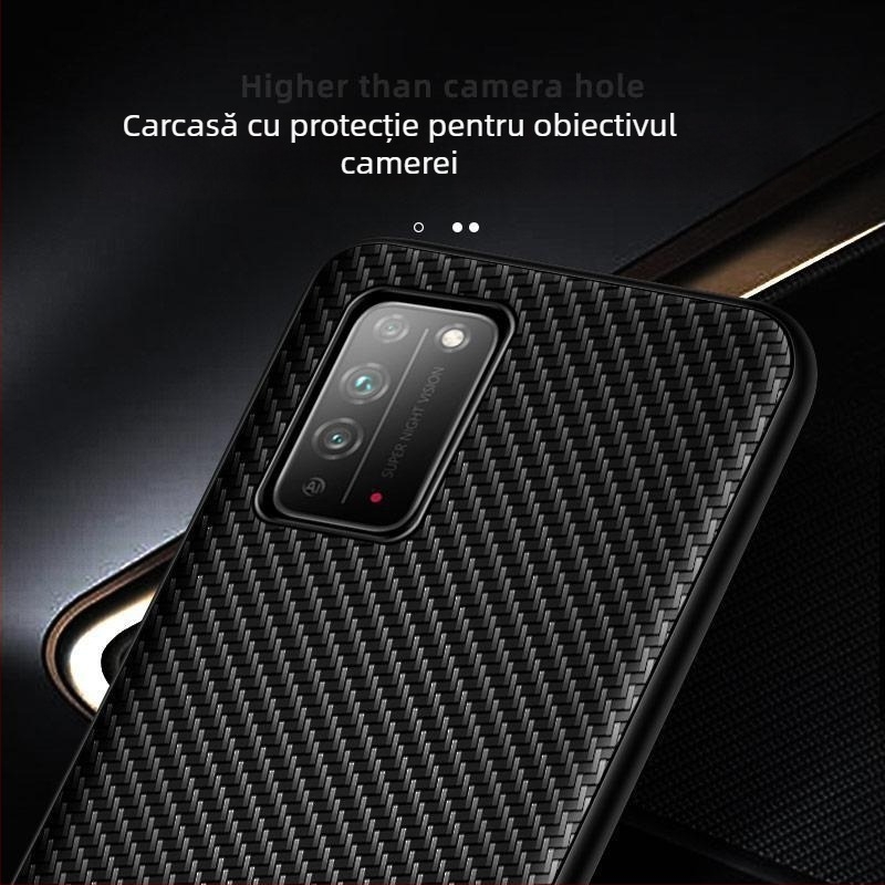 Husă pentru telefon Huawei Honor X10/X10 Max, acoperire completă, rezistentă la căderi, ediție Kevlar 5G, piele sintetică, stil business