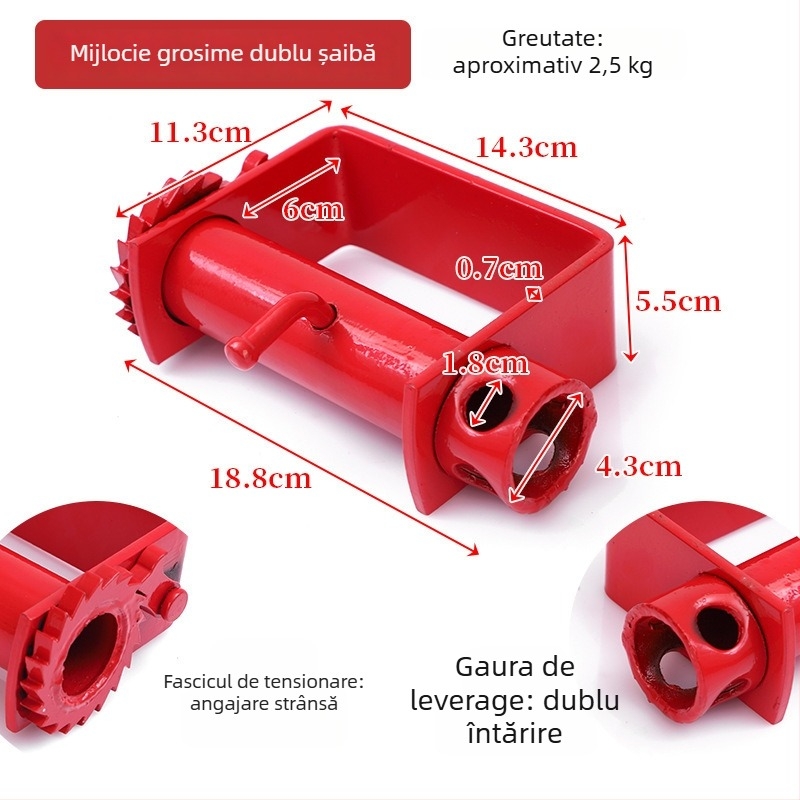 Întinzător de cablu pentru camion, dinți dens, mecanism de blocare cu ratchet, oțel de înalt carbon, model 1-2