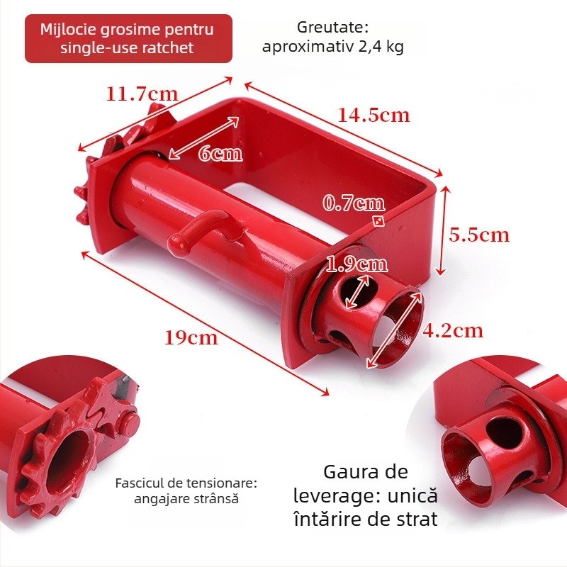 Întinzător de cablu pentru camion, dinți dens, mecanism de blocare cu ratchet, oțel de înalt carbon, model 1-2