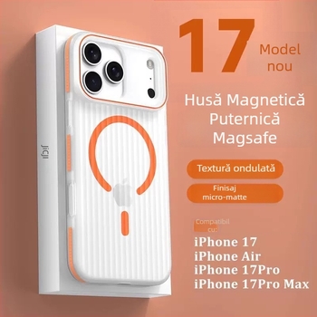 Husa de telefon cu priză magnetică, protecție antișoc, anti-cadere, disipare a căldurii, material mat PC, pentru seria iPhone 12–14 (Ring Gold Horse)