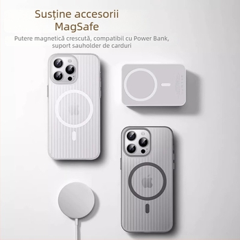 Husa de telefon cu priză magnetică, protecție antișoc, anti-cadere, disipare a căldurii, material mat PC, pentru seria iPhone 12–14 (Ring Gold Horse)