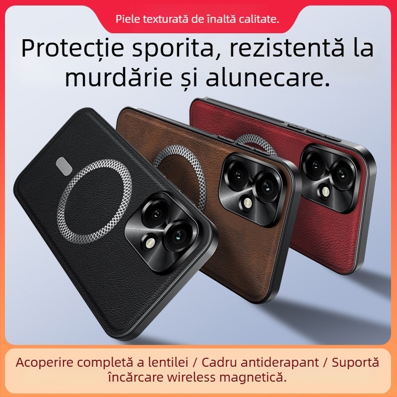 Carcasă HONOR 400Pro – textură piele, din PC, anti-cădere, Youke