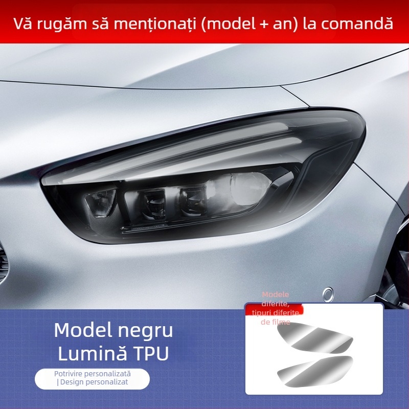 Film TPU pentru faruri Mercedes-Benz, anti-zgârieturi, reparație a zgârieturilor, control al luminii, folie de protecție