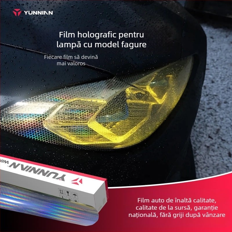 Folie fagure laser pentru faruri de mașină și motocicletă - folie protectoare pentru faruri și lumini spate, PVC material, Brand Cloud Carriage
