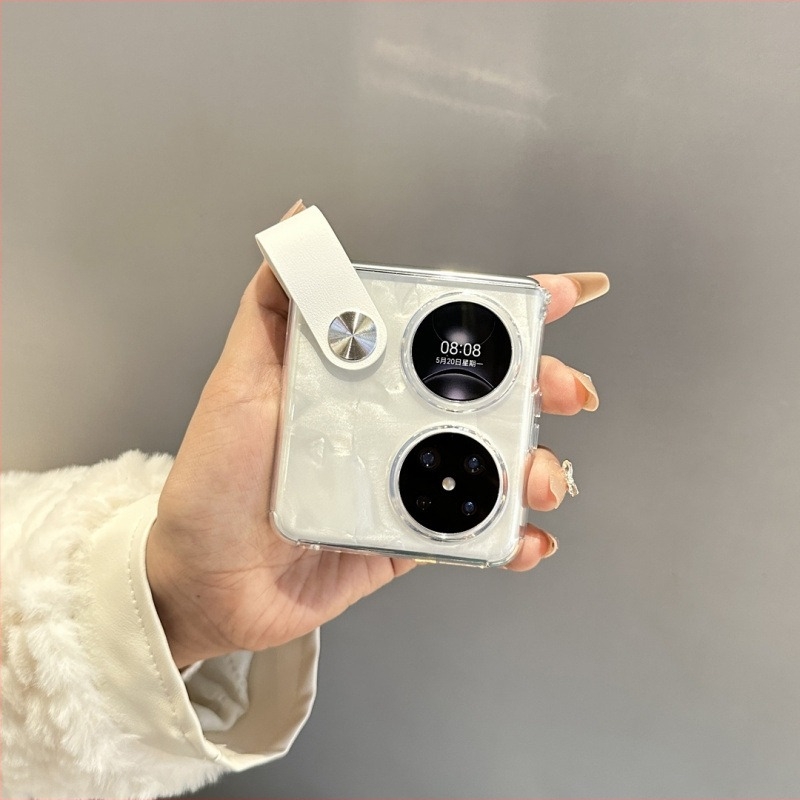 Carcasă din silicon dintr-o bucată pentru Huawei Pocket 2/S, compatibilă cu ecranul pliabil și protecția de ecran inclusă — Transparent, protecție anti-cădere completă, disipare a căldurii